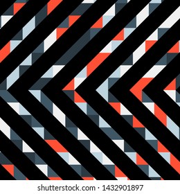 Abstract geometric background with lines of colored triangles. Can be used as poster, banner, border, background, Wallpaper, card, print and etc. Eps10 vector.