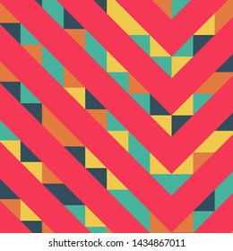 Abstract geometric background with lines of colored triangles. Can be used as poster, banner, border, background, Wallpaper, card, print and etc. Eps10 vector.