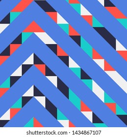 Abstract geometric background with lines of colored triangles. Can be used as poster, banner, border, background, Wallpaper, card, print and etc. Eps10 vector.