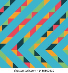 Abstract geometric background with lines of colored triangles. Can be used as poster, banner, border, background, Wallpaper, card, print and etc. Eps10 vector.