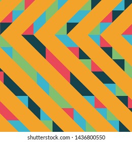 Abstract geometric background with lines of colored triangles. Can be used as poster, banner, border, background, Wallpaper, card, print and etc. Eps10 vector.