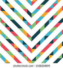 Abstract geometric background with lines of colored triangles. Can be used as poster, banner, border, background, Wallpaper, card, print and etc. Eps10 vector.