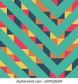 Abstract geometric background with lines of colored triangles. Can be used as poster, banner, border, background, Wallpaper, card, print and etc. Eps10 vector.