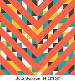 Abstract geometric background with lines of colored triangles. Can be used as poster, banner, border, background, Wallpaper, card, print and etc. Eps10 vector.