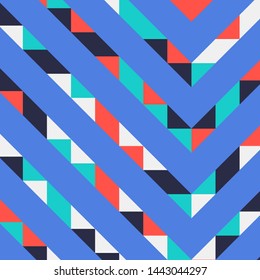 Abstract geometric background with lines of colored triangles. Can be used as poster, banner, border, background, Wallpaper, card, print and etc. Eps10 vector.