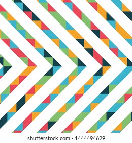Abstract geometric background with lines of colored triangles. Can be used as poster, banner, border, background, Wallpaper, card, print and etc. Eps10 vector.
