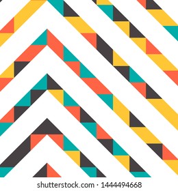 Abstract geometric background with lines of colored triangles. Can be used as poster, banner, border, background, Wallpaper, card, print and etc. Eps10 vector.
