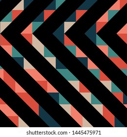 Abstract geometric background with lines of colored triangles. Can be used as poster, banner, border, background, Wallpaper, card, print and etc. Eps10 vector.