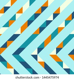 Abstract geometric background with lines of colored triangles. Can be used as poster, banner, border, background, Wallpaper, card, print and etc. Eps10 vector.