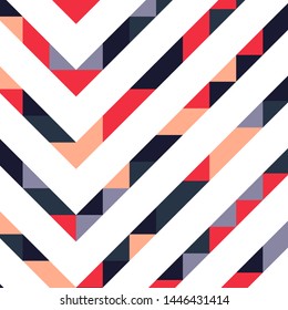 Abstract geometric background with lines of colored triangles. Can be used as poster, banner, border, background, Wallpaper, card, print and etc. Eps10 vector.