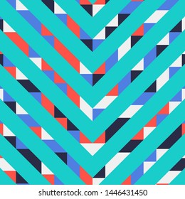 Abstract geometric background with lines of colored triangles. Can be used as poster, banner, border, background, Wallpaper, card, print and etc. Eps10 vector.