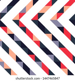 Abstract geometric background with lines of colored triangles. Can be used as poster, banner, border, background, Wallpaper, card, print and etc. Eps10 vector.