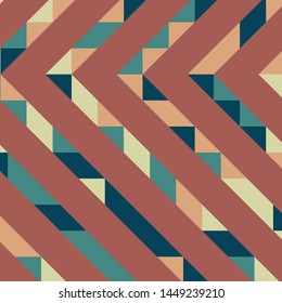 Abstract geometric background with lines of colored triangles. Can be used as poster, banner, border, background, Wallpaper, card, print and etc. Eps10 vector.