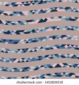Abstract geometric background with lines of colored triangles. Can be used as poster, banner, border, background, Wallpaper, card, print and etc. Eps10 vector.