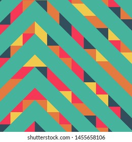 Abstract geometric background with lines of colored triangles. Can be used as poster, banner, border, background, Wallpaper, card, print and etc. Eps10 vector.