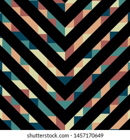 Abstract geometric background with lines of colored triangles. Can be used as poster, banner, border, background, Wallpaper, card, print and etc. Eps10 vector.