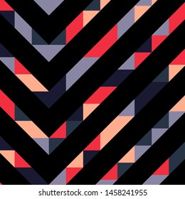 Abstract geometric background with lines of colored triangles. Can be used as poster, banner, border, background, Wallpaper, card, print and etc. Eps10 vector.