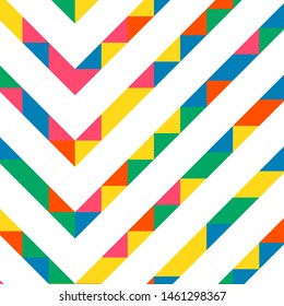 Abstract geometric background with lines of colored triangles. Can be used as poster, banner, border, background, Wallpaper, card, print and etc. Eps10 vector.