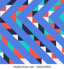 Abstract geometric background with lines of colored triangles. Can be used as poster, banner, border, background, Wallpaper, card, print and etc. Eps10 vector.