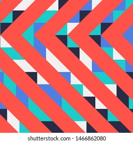 Abstract geometric background with lines of colored triangles. Can be used as poster, banner, border, background, Wallpaper, card, print and etc. Eps10 vector.