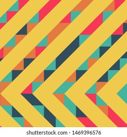 Abstract geometric background with lines of colored triangles. Can be used as poster, banner, border, background, Wallpaper, card, print and etc. Eps10 vector.