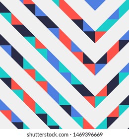 Abstract geometric background with lines of colored triangles. Can be used as poster, banner, border, background, Wallpaper, card, print and etc. Eps10 vector.