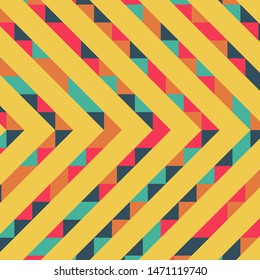 Abstract geometric background with lines of colored triangles. Can be used as poster, banner, border, background, Wallpaper, card, print and etc. Eps10 vector.
