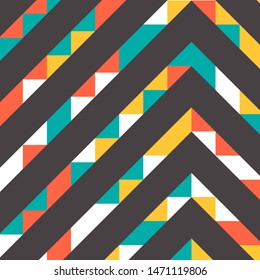 Abstract geometric background with lines of colored triangles. Can be used as poster, banner, border, background, Wallpaper, card, print and etc. Eps10 vector.