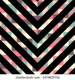 Abstract geometric background with lines of colored triangles. Can be used as poster, banner, border, background, Wallpaper, card, print and etc. Eps10 vector.
