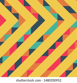 Abstract geometric background with lines of colored triangles. Can be used as poster, banner, border, background, Wallpaper, card, print and etc. Eps10 vector.