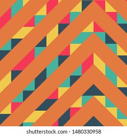 Abstract geometric background with lines of colored triangles. Can be used as poster, banner, border, background, Wallpaper, card, print and etc. Eps10 vector.