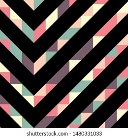 Abstract geometric background with lines of colored triangles. Can be used as poster, banner, border, background, Wallpaper, card, print and etc. Eps10 vector.