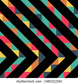 Abstract geometric background with lines of colored triangles. Can be used as poster, banner, border, background, Wallpaper, card, print and etc. Eps10 vector.