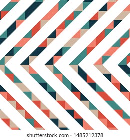 Abstract geometric background with lines of colored triangles. Can be used as poster, banner, border, background, Wallpaper, card, print and etc. Eps10 vector.