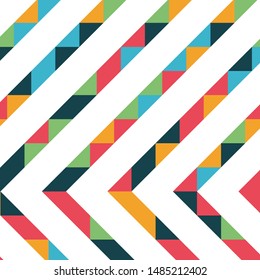 Abstract geometric background with lines of colored triangles. Can be used as poster, banner, border, background, Wallpaper, card, print and etc. Eps10 vector.