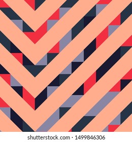 Abstract geometric background with lines of colored triangles. Can be used as poster, banner, border, background, Wallpaper, card, print and etc. Eps10 vector.