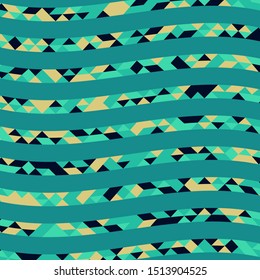 Abstract geometric background with lines of colored triangles. Can be used as poster, banner, border, background, Wallpaper, card, print and etc. Eps10 vector.