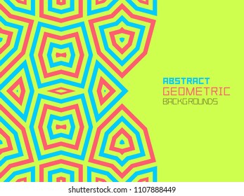 Abstract geometric background with lines. Colorful ornament. isolated on green 
background