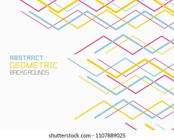 Abstract geometric background with lines. Colorful ornament. isolated on white background