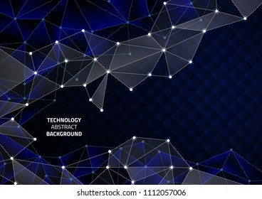 Abstract geometric background with lines and dots. Template on the topic of modern technology.