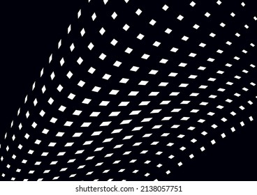 Abstract geometric background, lines of white small squares on a black background. Business or technical presentation. Vector illustration