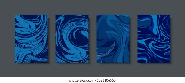 Abstract geometric background. Liquid dynamic gradient Color waves. Fluid marble texture set.Designs for covers, presentations, invitations, flyers, annual reports, posters and business cards.