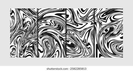 Abstract geometric background. Liquid dynamic Fluid, wavy forms mixed with sharp geometric elements. Design for banner, cards, prints, social media, poster, flyer and background design template.