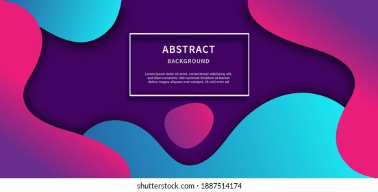 Abstract geometric background. Liquid shape. Minimal pattern. Blue and pink gradient colors design background. Modern concept with vibrant gradient. Vector illustration.