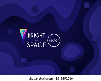 Abstract Geometric Background. Liquid Shapes. Simple Fluid Design. Depth Vector illustration.