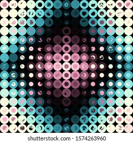 Abstract geometric background in low poly style. Polka dot pattern. Vector image.