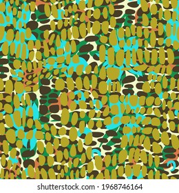 Abstract geometric background made of different oval shapes. Tile pattern. Flat rounded elements. Seamless design with paving cell texture. Stylized artistic crocodile skin texture.