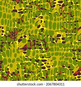 Abstract geometric background made of different oval shapes. Tile pattern. Flat rounded elements. Seamless design with paving cell texture. Stylized artistic crocodile skin texture.