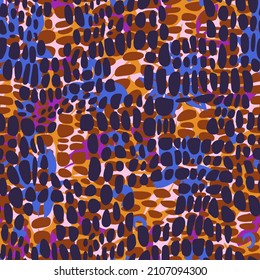 Abstract geometric background made of different oval shapes. Tile pattern. Flat rounded elements. Seamless design with paving cell texture. Stylized artistic crocodile skin texture.