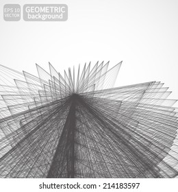 Abstract geometric background made of lines. Vector.